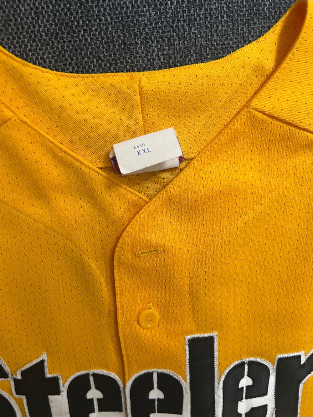 Majestic Pittsburgh Steelers Yellow and Black Jersey Shirt - Picture 2 of 5